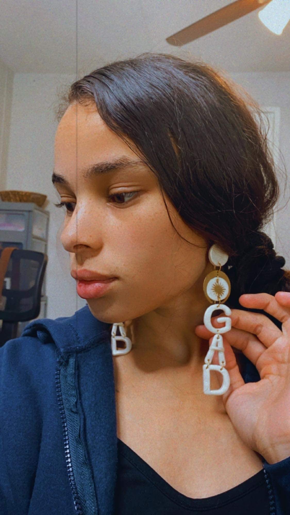 Handmade carved tribal earrings